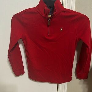 Ralph Lauren Boys 7 Cotton Interlock Quarter Zip Pullover Sweatshirt
